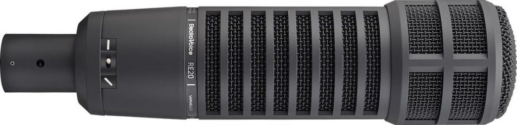 Electro-Voice RE20 mic microfono broadcast voce radio tv rec recording black leading tech audiofader